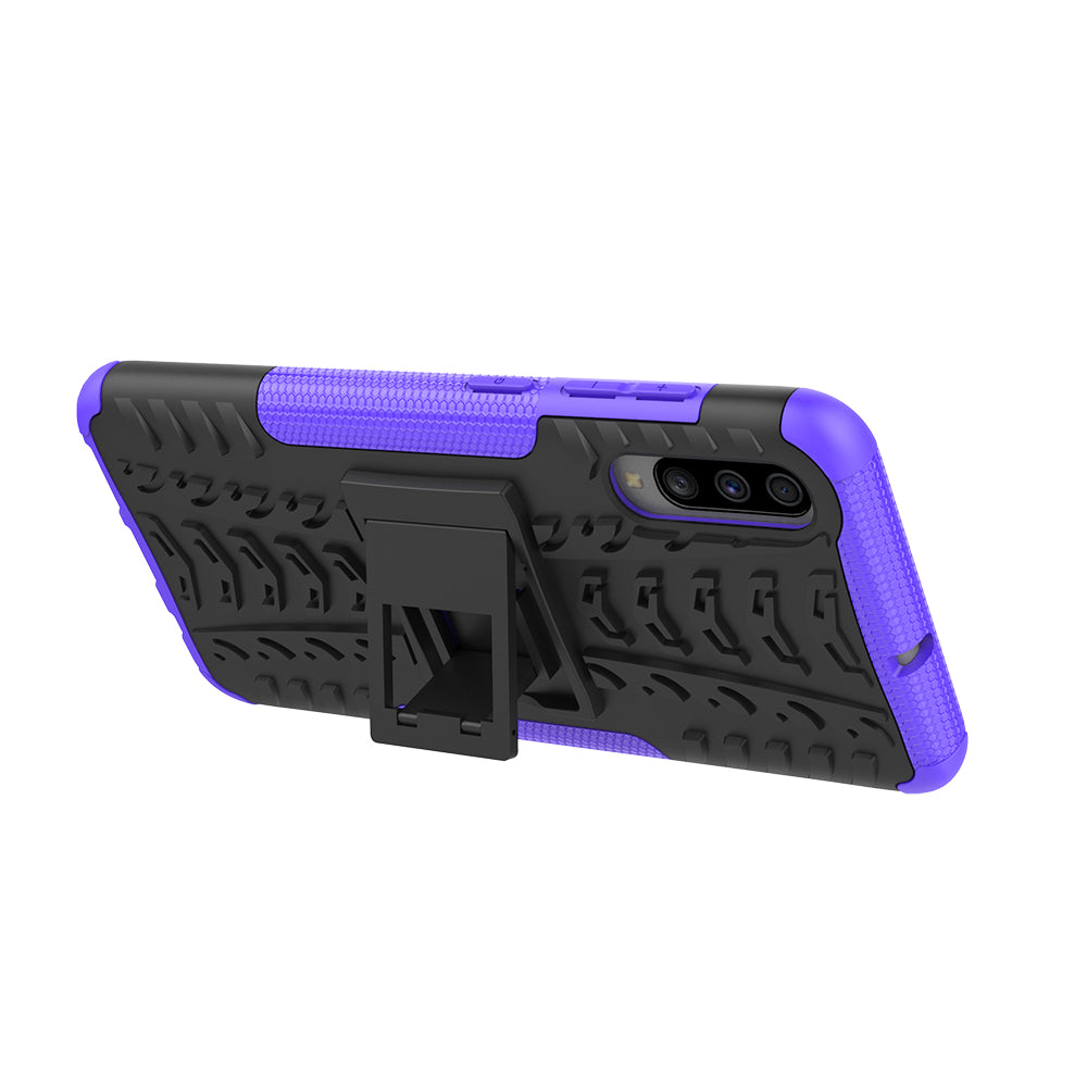 For Samsung Galaxy A70 Cool Tyre PC + TPU Hybrid Protective Cover with Kickstand