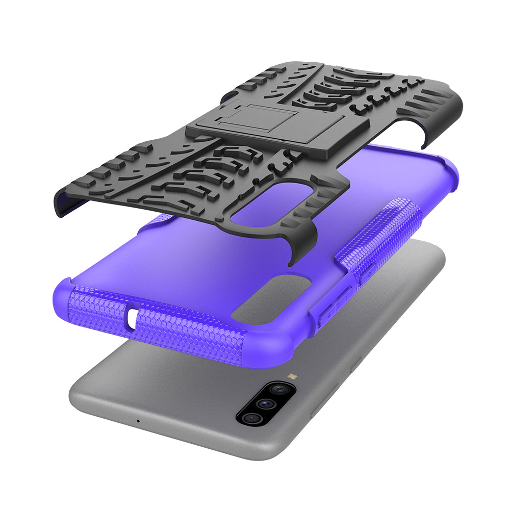 For Samsung Galaxy A70 Cool Tyre PC + TPU Hybrid Protective Cover with Kickstand
