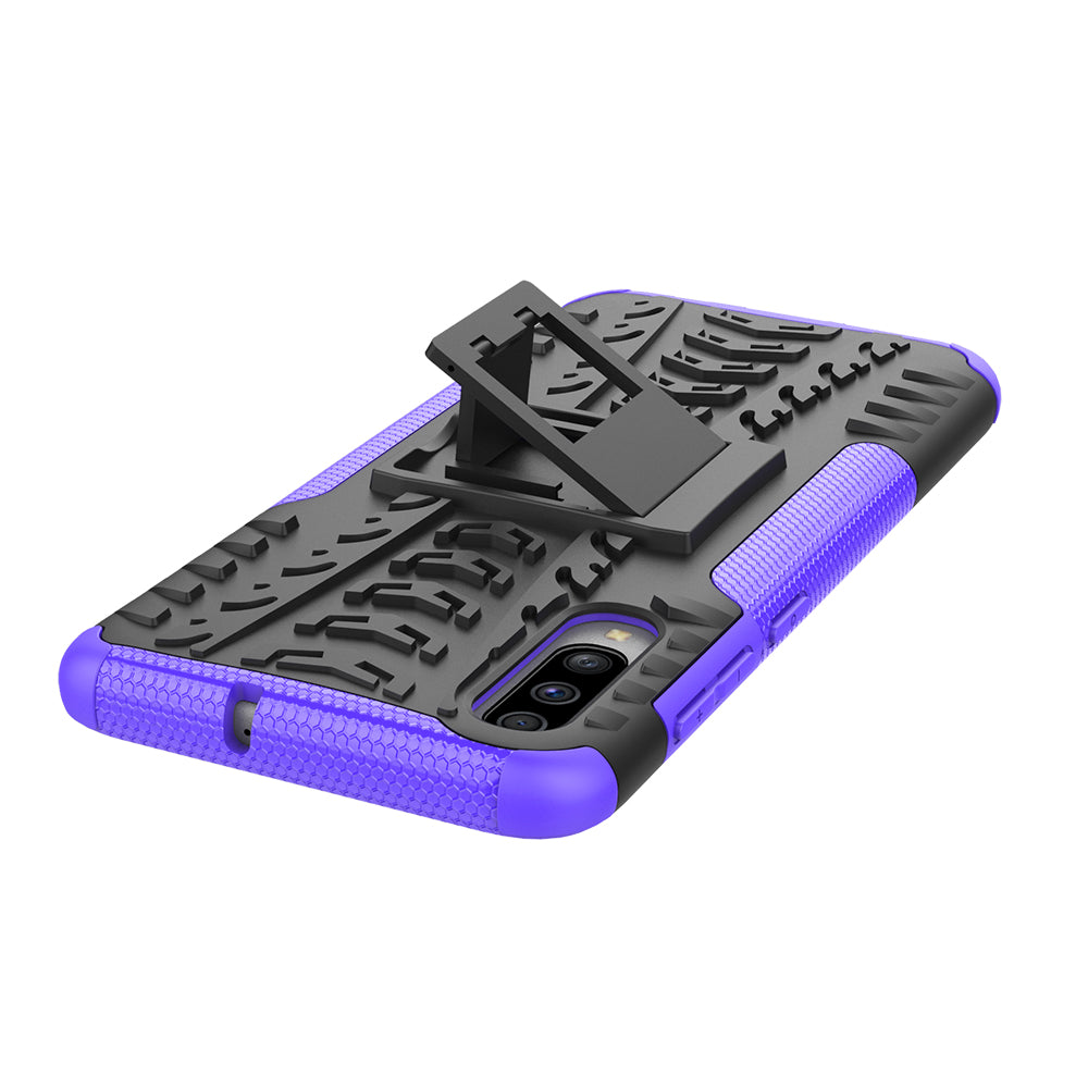 For Samsung Galaxy A70 Cool Tyre PC + TPU Hybrid Protective Cover with Kickstand