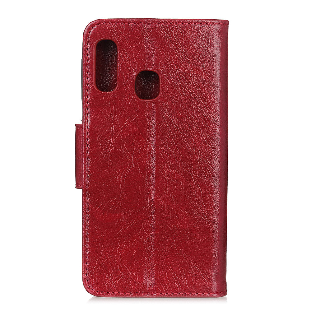 For Samsung Galaxy A20e Phone Case Nappa Texture Split Leather Cell Phone Cover with Wallet