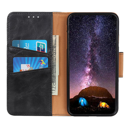 Crazy Horse Split Leather Wallet Stand Mobile Casing Cover for Samsung Galaxy A20e