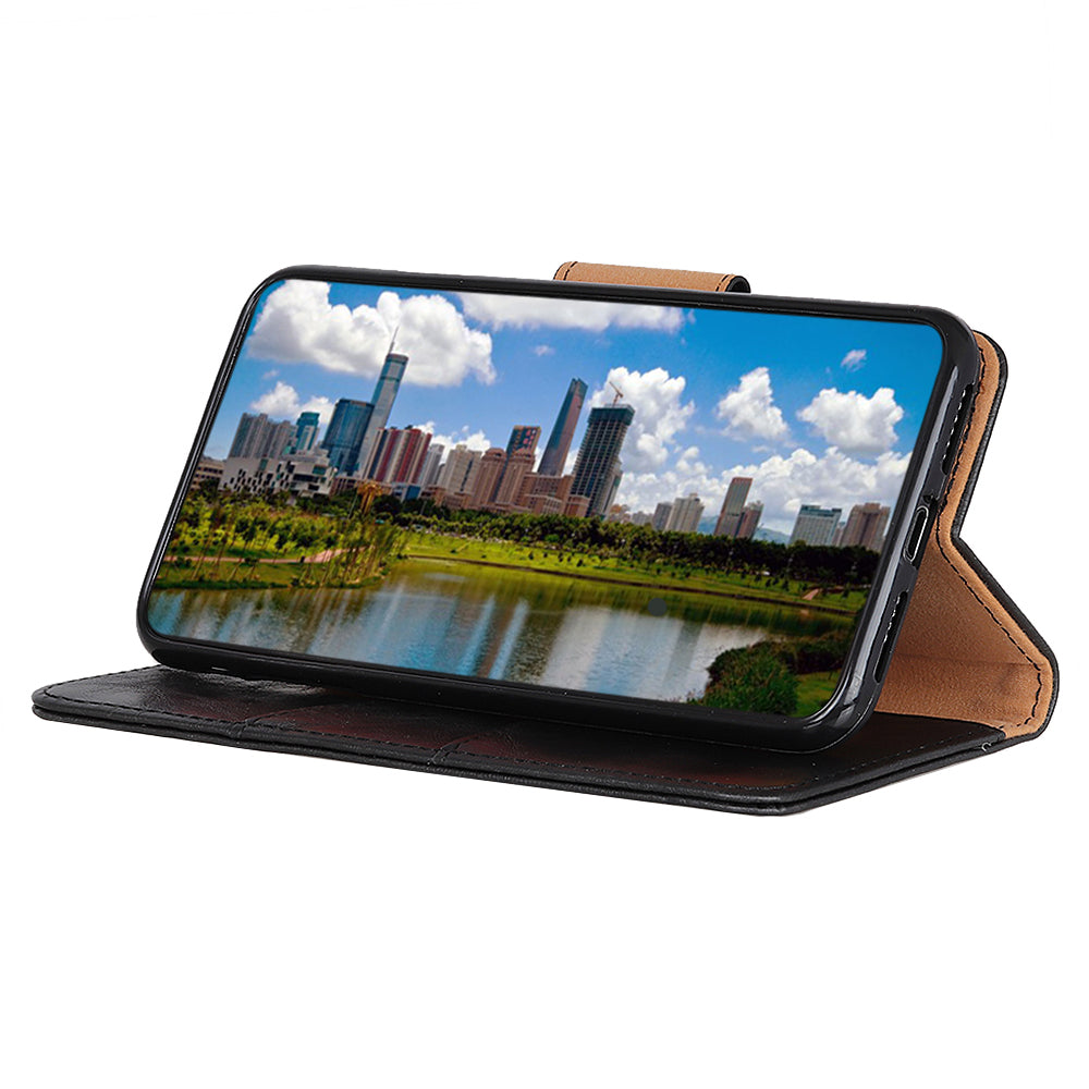 Crazy Horse Split Leather Wallet Stand Mobile Casing Cover for Samsung Galaxy A20e