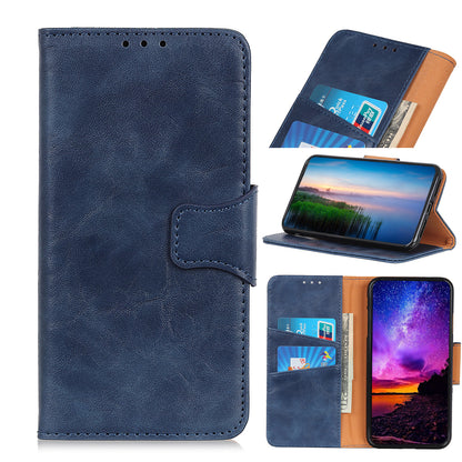 Crazy Horse Split Leather Wallet Stand Mobile Casing Cover for Samsung Galaxy A20e