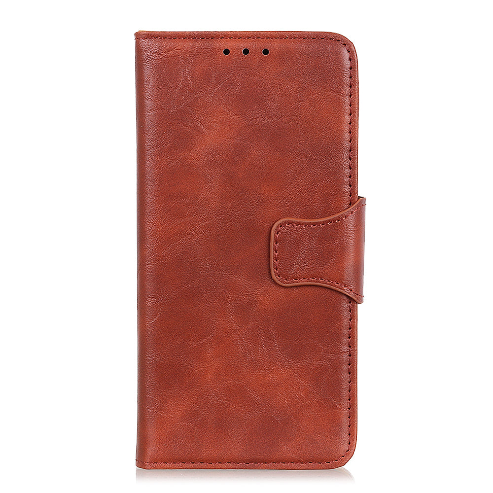 Crazy Horse Split Leather Wallet Stand Mobile Casing Cover for Samsung Galaxy A20e