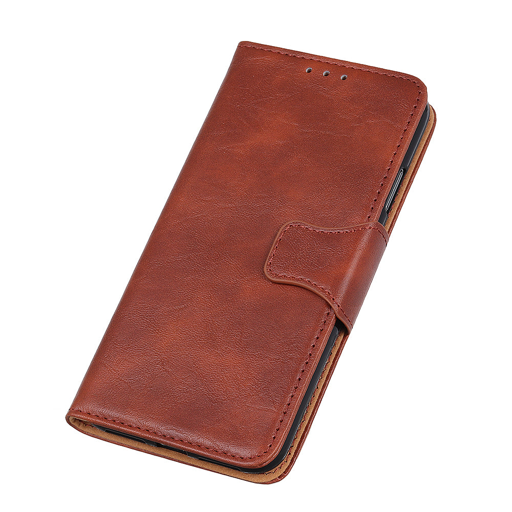 Crazy Horse Split Leather Wallet Stand Mobile Casing Cover for Samsung Galaxy A20e