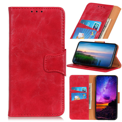 Crazy Horse Split Leather Wallet Stand Mobile Casing Cover for Samsung Galaxy A20e