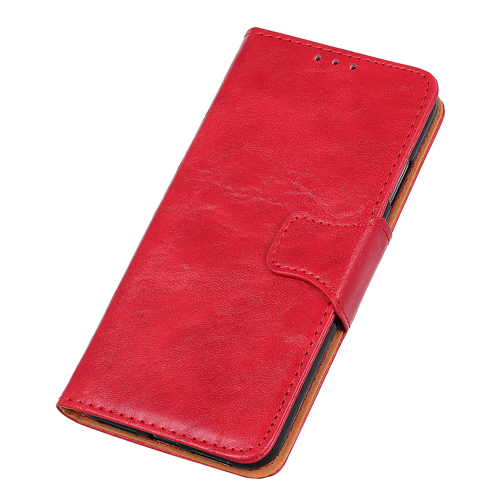 Crazy Horse Split Leather Wallet Stand Mobile Casing Cover for Samsung Galaxy A20e
