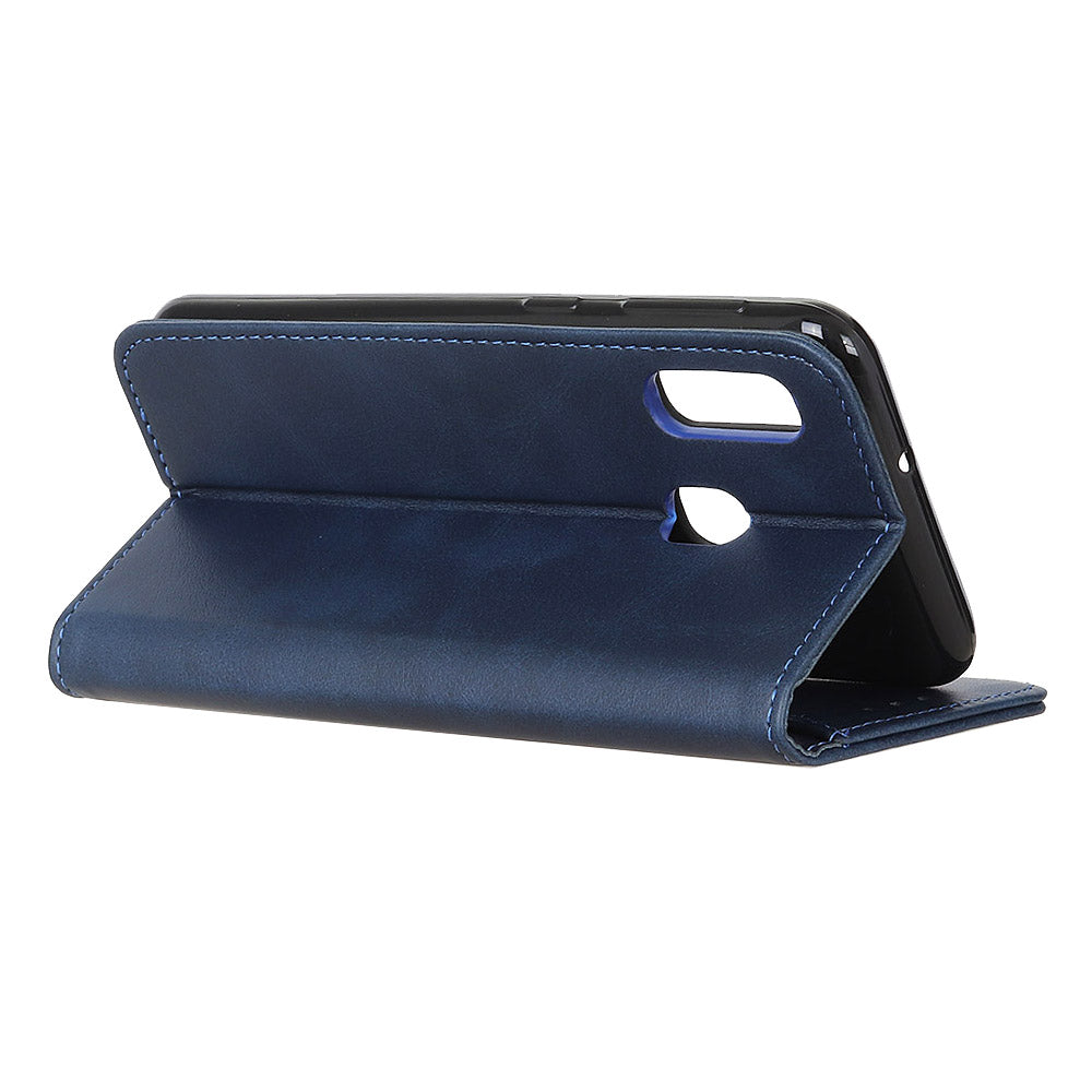 Auto-absorbed Split Leather Cell Phone Case for Samsung Galaxy A20e