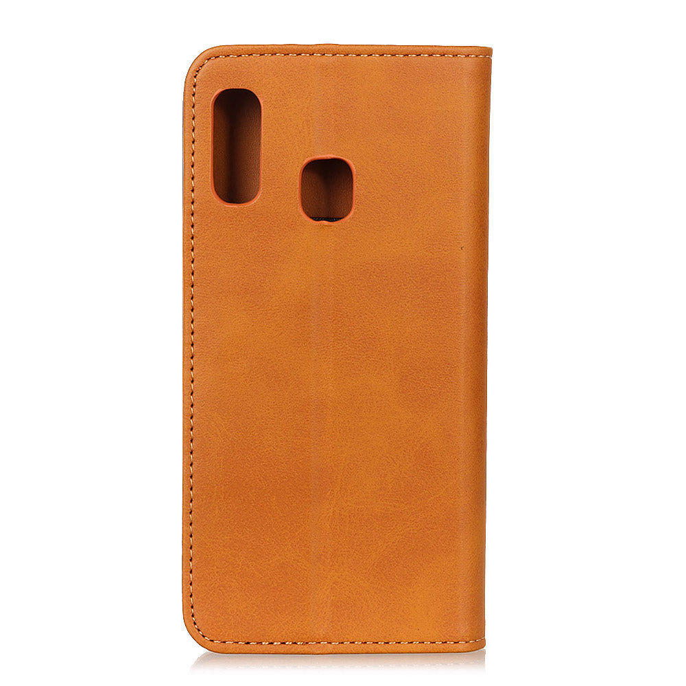 Auto-absorbed Split Leather Cell Phone Case for Samsung Galaxy A20e