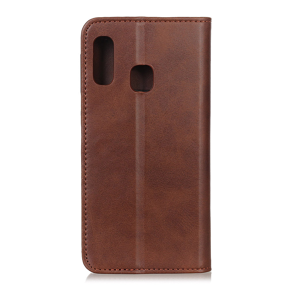 Auto-absorbed Split Leather Cell Phone Case for Samsung Galaxy A20e