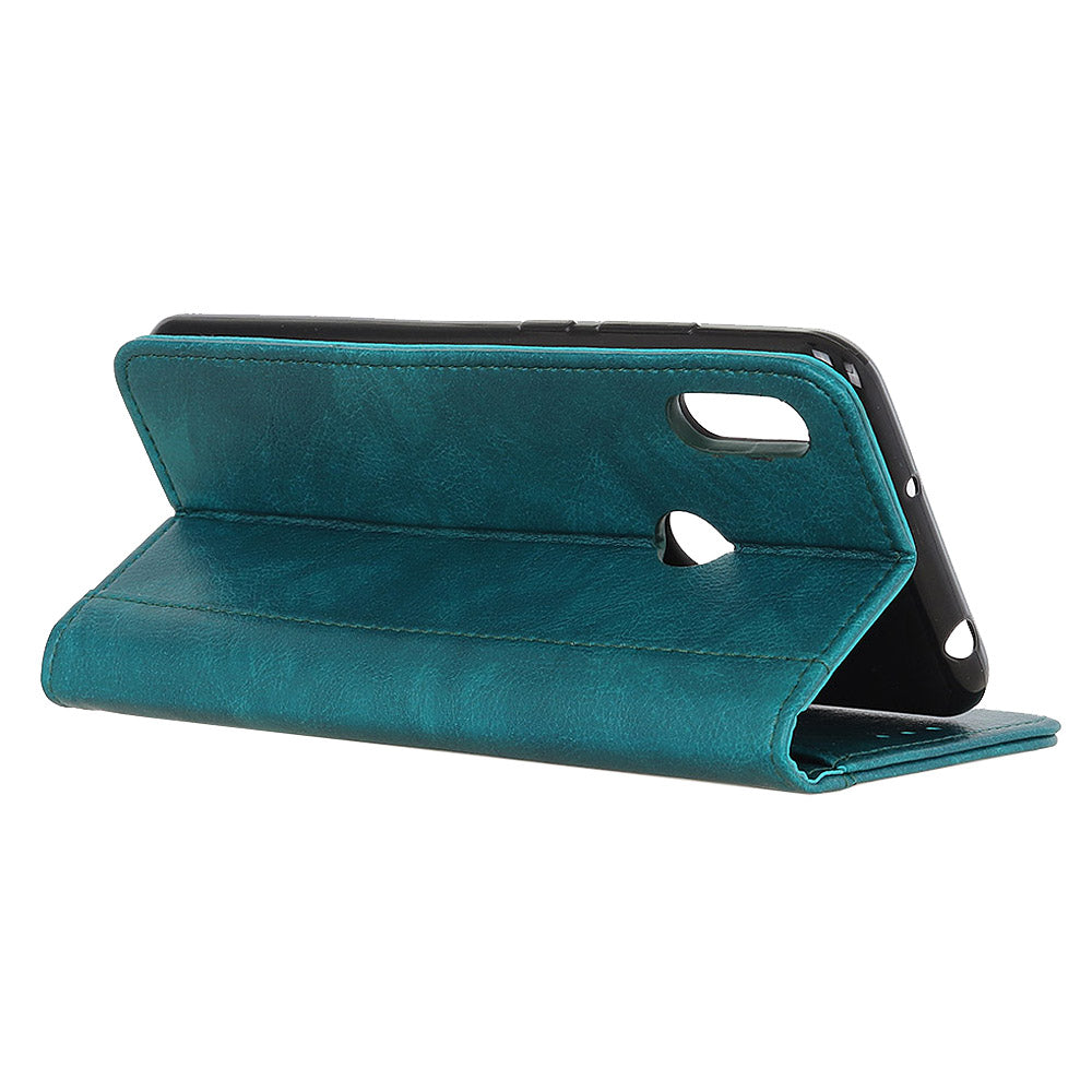 Auto-absorbed Litchi Texture Split Leather Cell Phone Case for Samsung Galaxy A40