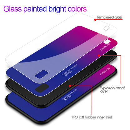 Gradient Color Glass + PC + TPU Hybrid Case for Samsung Galaxy A10