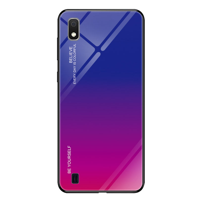 Gradient Color Glass + PC + TPU Hybrid Case for Samsung Galaxy A10