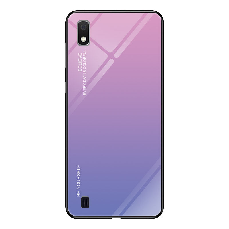 Gradient Color Glass + PC + TPU Hybrid Case for Samsung Galaxy A10