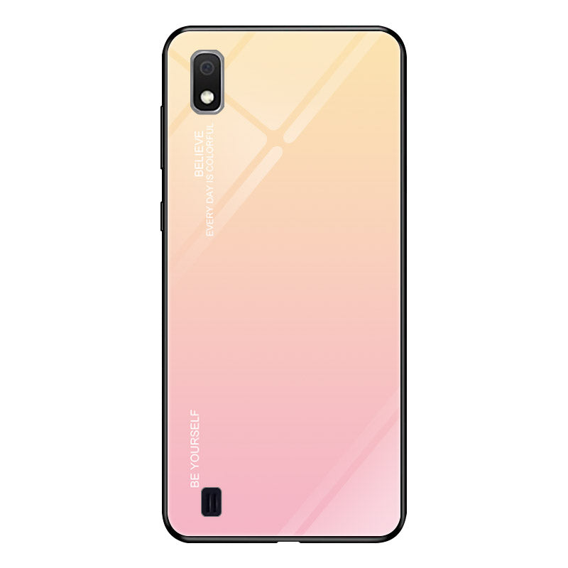 Gradient Color Glass + PC + TPU Hybrid Case for Samsung Galaxy A10