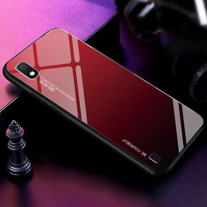 Gradient Color Glass + PC + TPU Hybrid Case for Samsung Galaxy A10