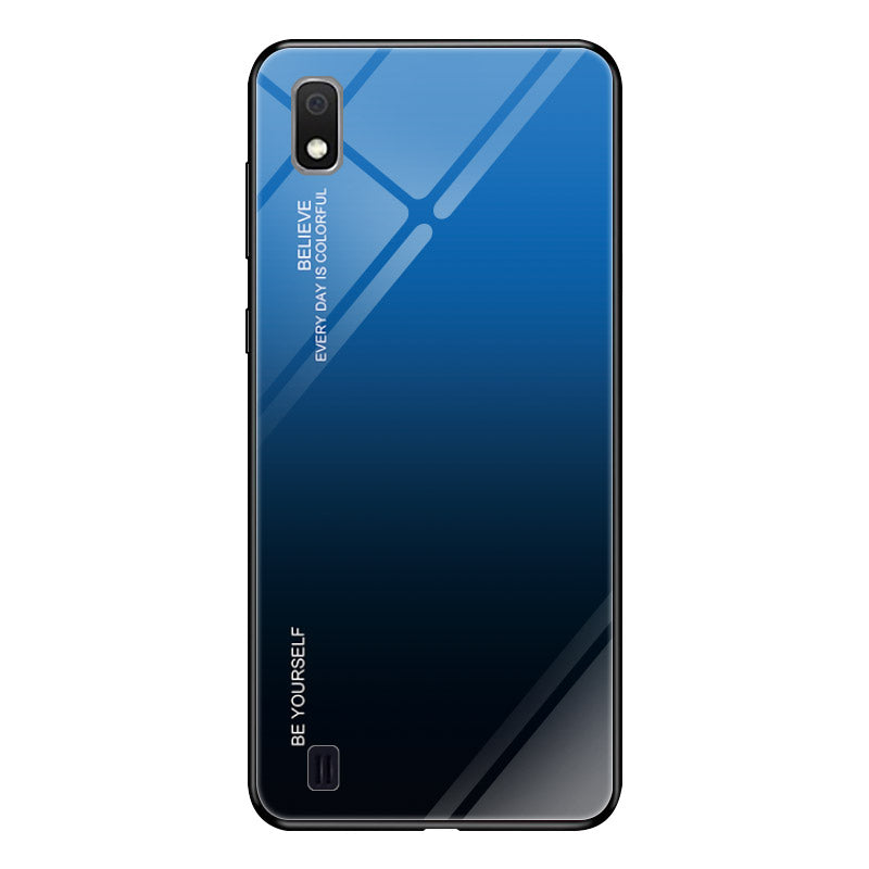 Gradient Color Glass + PC + TPU Hybrid Case for Samsung Galaxy A10
