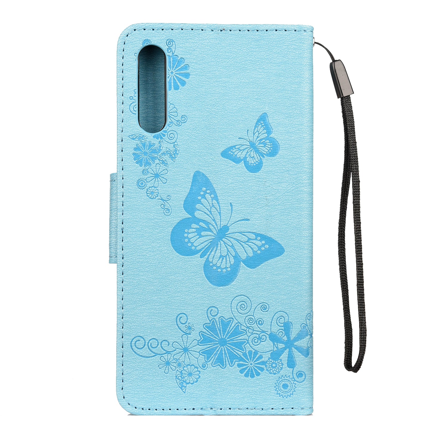 Imprint Butterfly Flowers Leather Stand Wallet Folio Case for Samsung Galaxy A50 / A50s / A30s