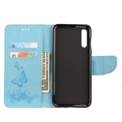Imprint Butterfly Flowers Leather Stand Wallet Folio Case for Samsung Galaxy A50 / A50s / A30s