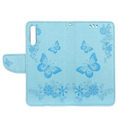 Imprint Butterfly Flowers Leather Stand Wallet Folio Case for Samsung Galaxy A50 / A50s / A30s