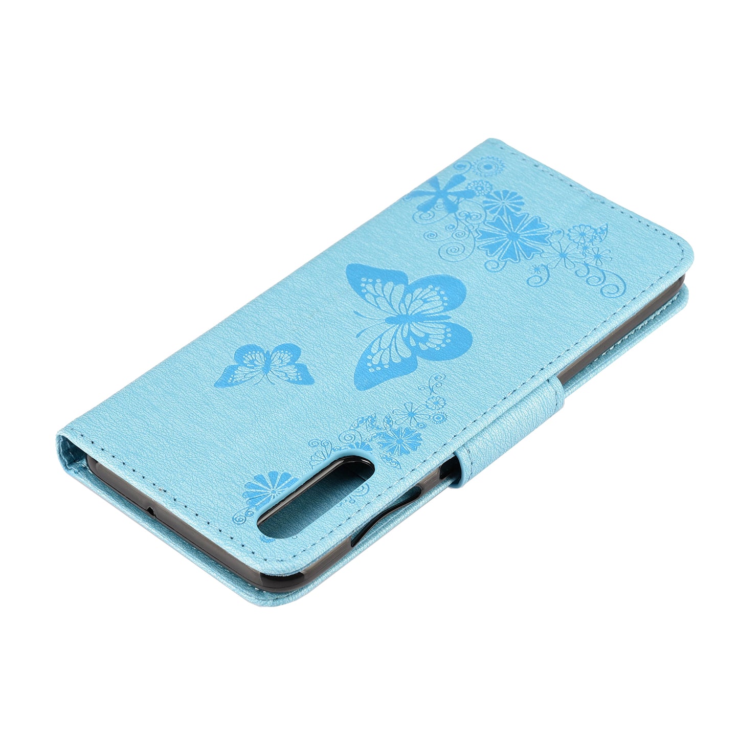 Imprint Butterfly Flowers Leather Stand Wallet Folio Case for Samsung Galaxy A50 / A50s / A30s