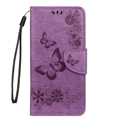Imprint Butterfly Flowers Leather Stand Wallet Folio Case for Samsung Galaxy A50 / A50s / A30s