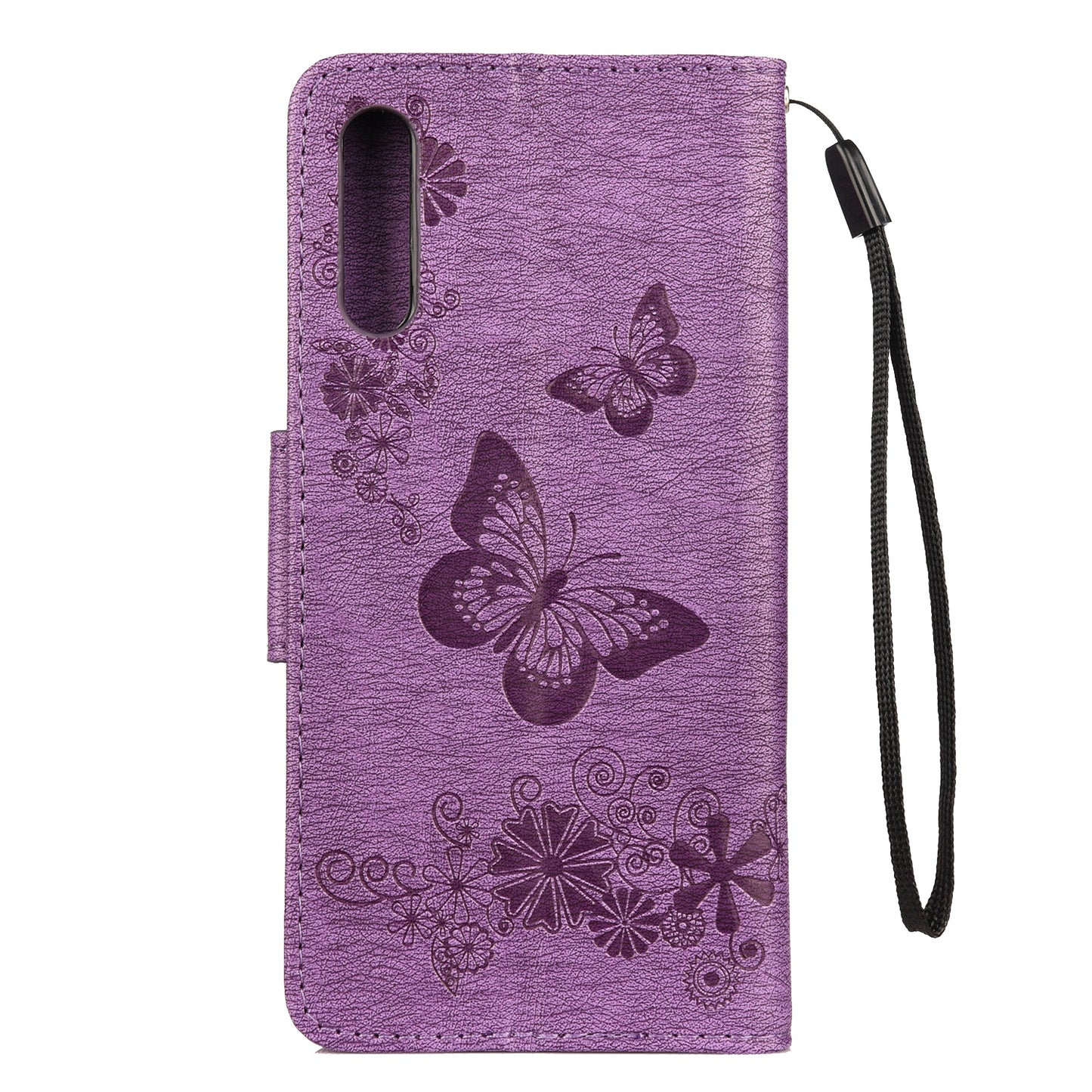Imprint Butterfly Flowers Leather Stand Wallet Folio Case for Samsung Galaxy A50 / A50s / A30s