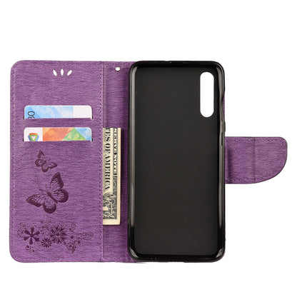 Imprint Butterfly Flowers Leather Stand Wallet Folio Case for Samsung Galaxy A50 / A50s / A30s