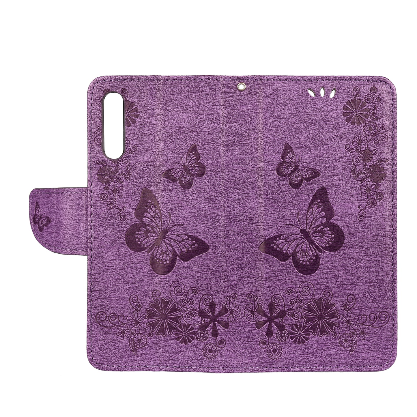 Imprint Butterfly Flowers Leather Stand Wallet Folio Case for Samsung Galaxy A50 / A50s / A30s