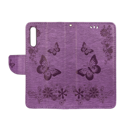 Imprint Butterfly Flowers Leather Stand Wallet Folio Case for Samsung Galaxy A50 / A50s / A30s