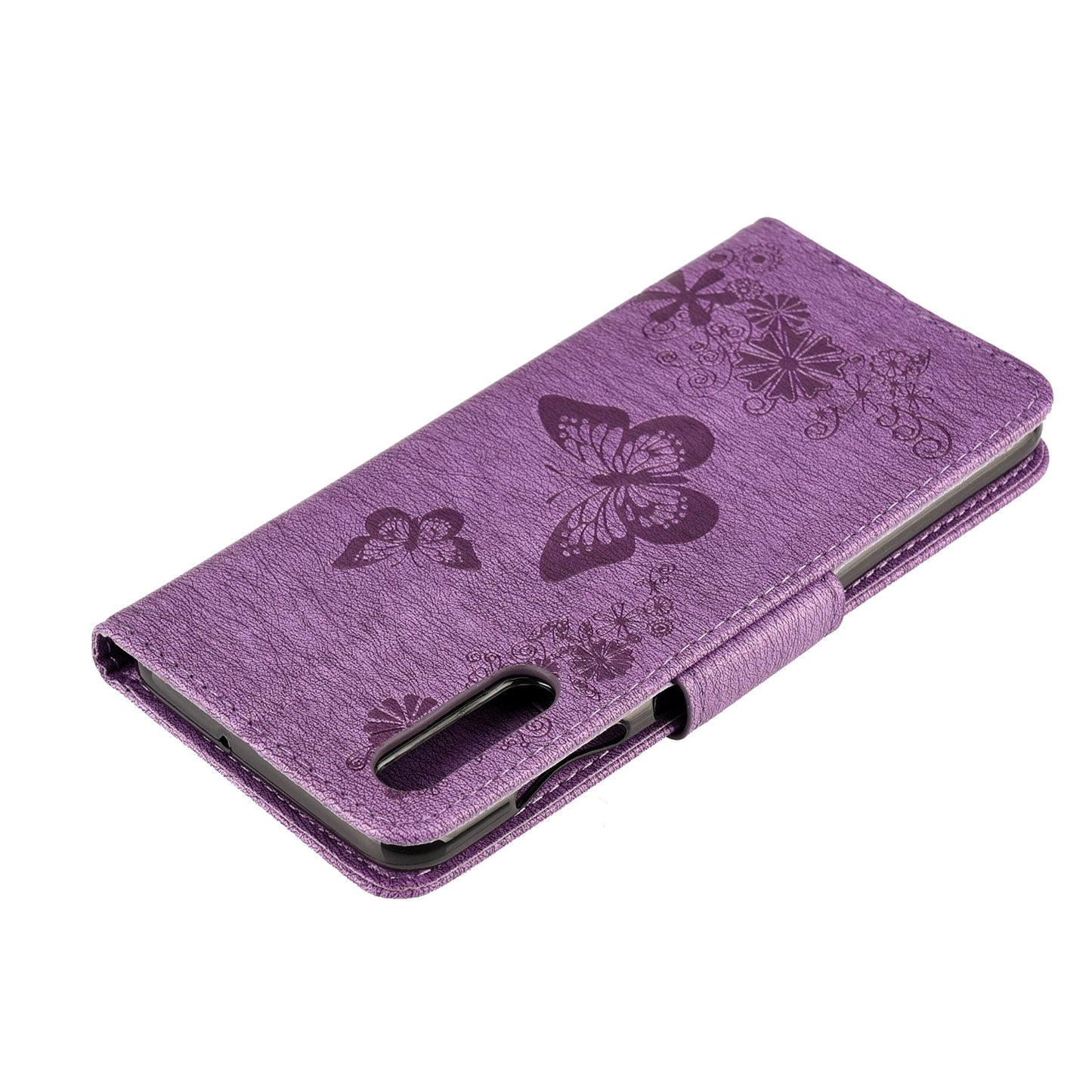 Imprint Butterfly Flowers Leather Stand Wallet Folio Case for Samsung Galaxy A50 / A50s / A30s