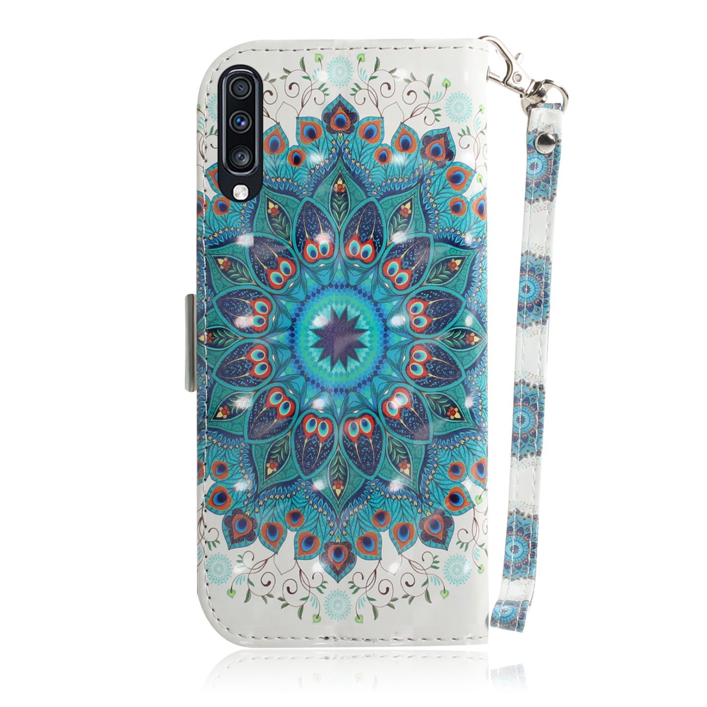 Pattern Printing Light Spot Decor Leather Wallet Case for Samsung Galaxy A70
