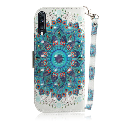 Pattern Printing Light Spot Decor Leather Wallet Case for Samsung Galaxy A70