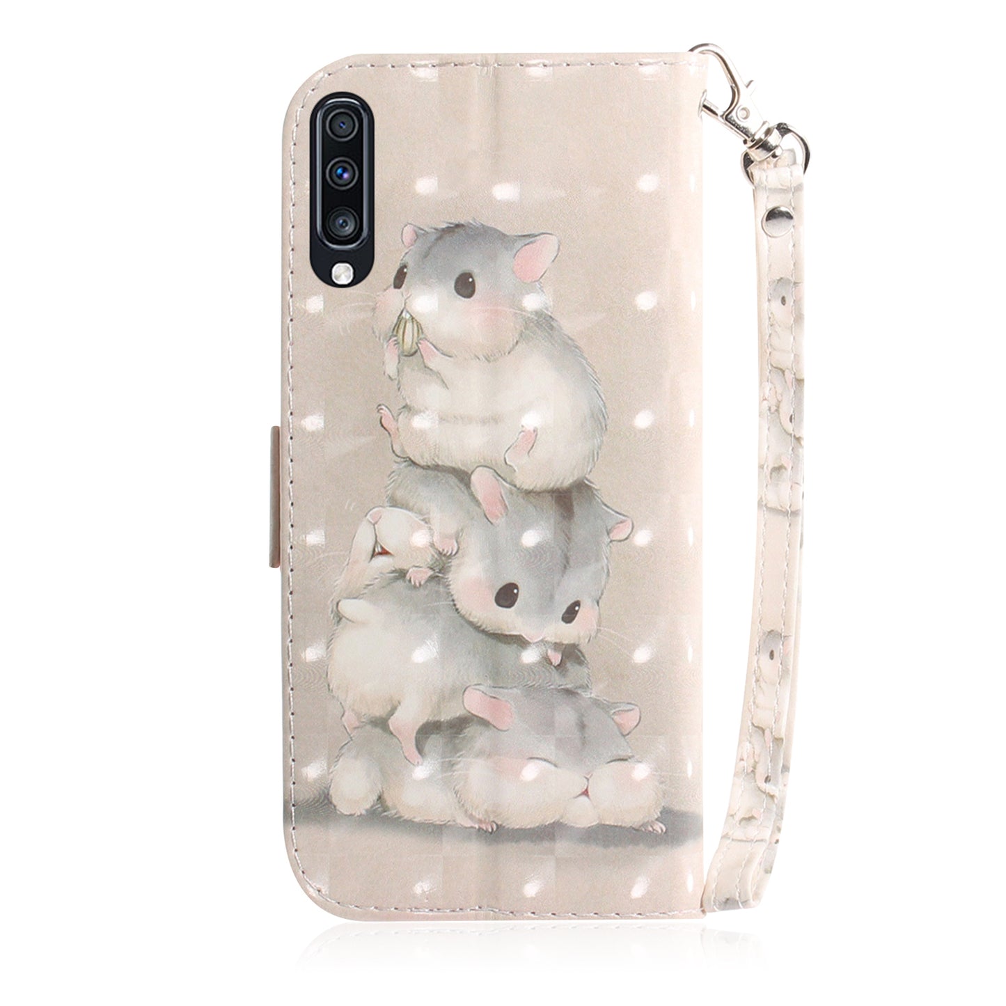 Pattern Printing Light Spot Decor Leather Wallet Case for Samsung Galaxy A70