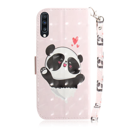 Pattern Printing Light Spot Decor Leather Wallet Case for Samsung Galaxy A70