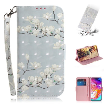 Pattern Printing Light Spot Decor Leather Wallet Case for Samsung Galaxy A70