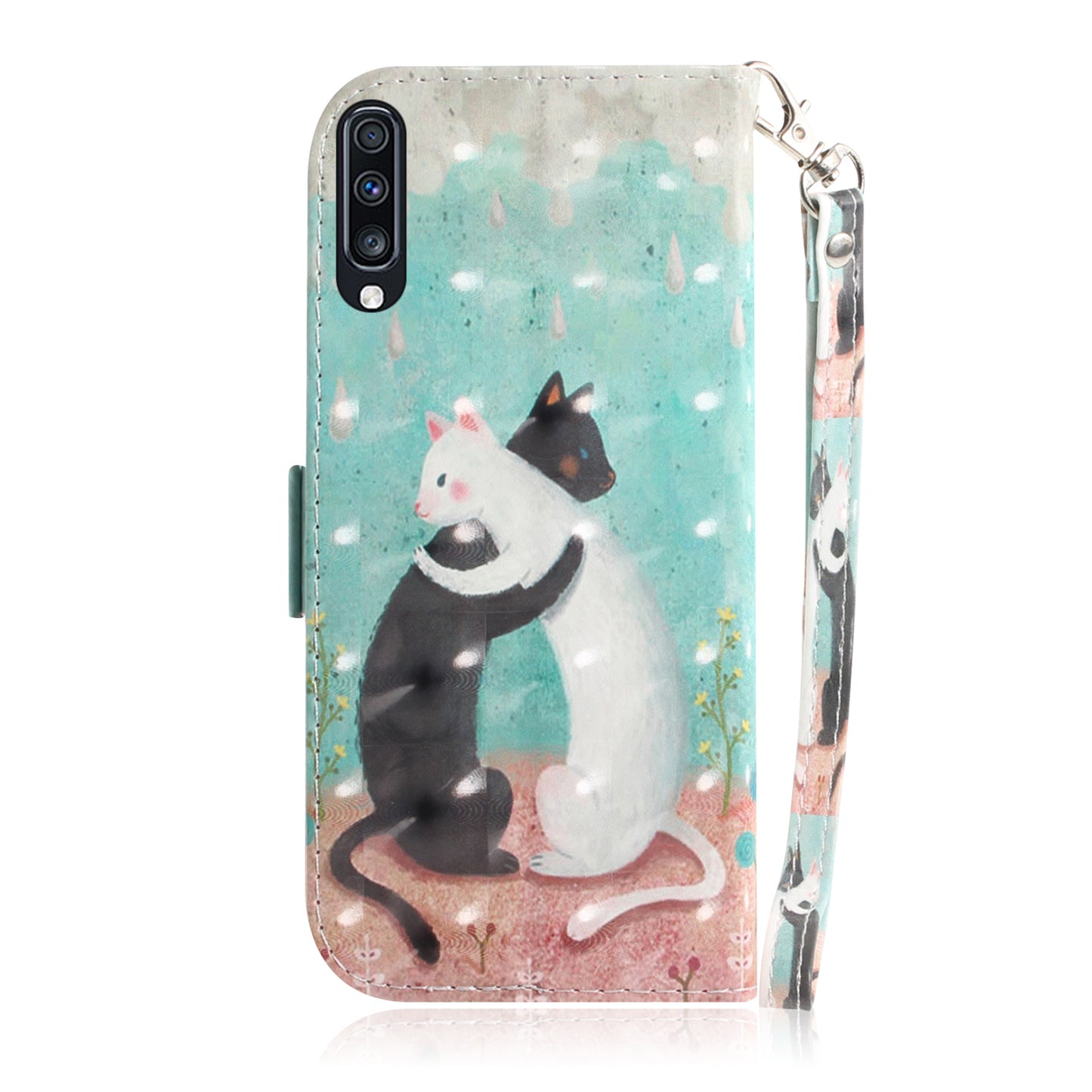 Pattern Printing Light Spot Decor Leather Wallet Case for Samsung Galaxy A70