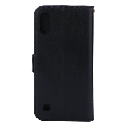 Imprint Butterfly Flower Leather Wallet Case for Samsung Galaxy A10
