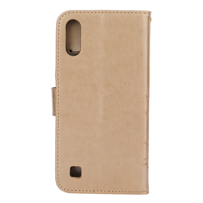 Imprint Butterfly Flower Leather Wallet Case for Samsung Galaxy A10
