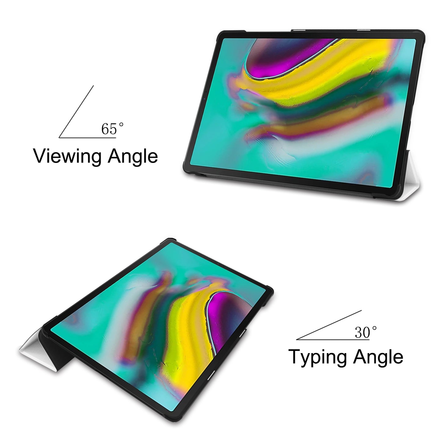 Slim Lightweight Stable Tri-fold Stand Stand PU Leather Protective Full Body Cover for Samsung Galaxy Tab S5e SM-T720 Protective Tablet Cover
