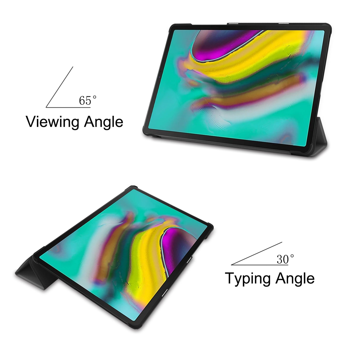 Slim Lightweight Stable Tri-fold Stand Stand PU Leather Protective Full Body Cover for Samsung Galaxy Tab S5e SM-T720 Protective Tablet Cover