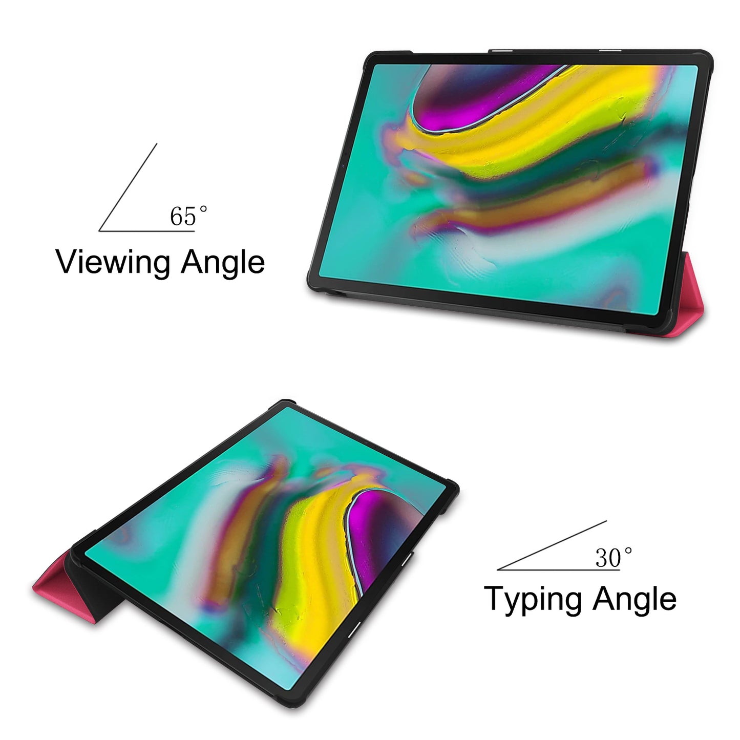 Slim Lightweight Stable Tri-fold Stand Stand PU Leather Protective Full Body Cover for Samsung Galaxy Tab S5e SM-T720 Protective Tablet Cover