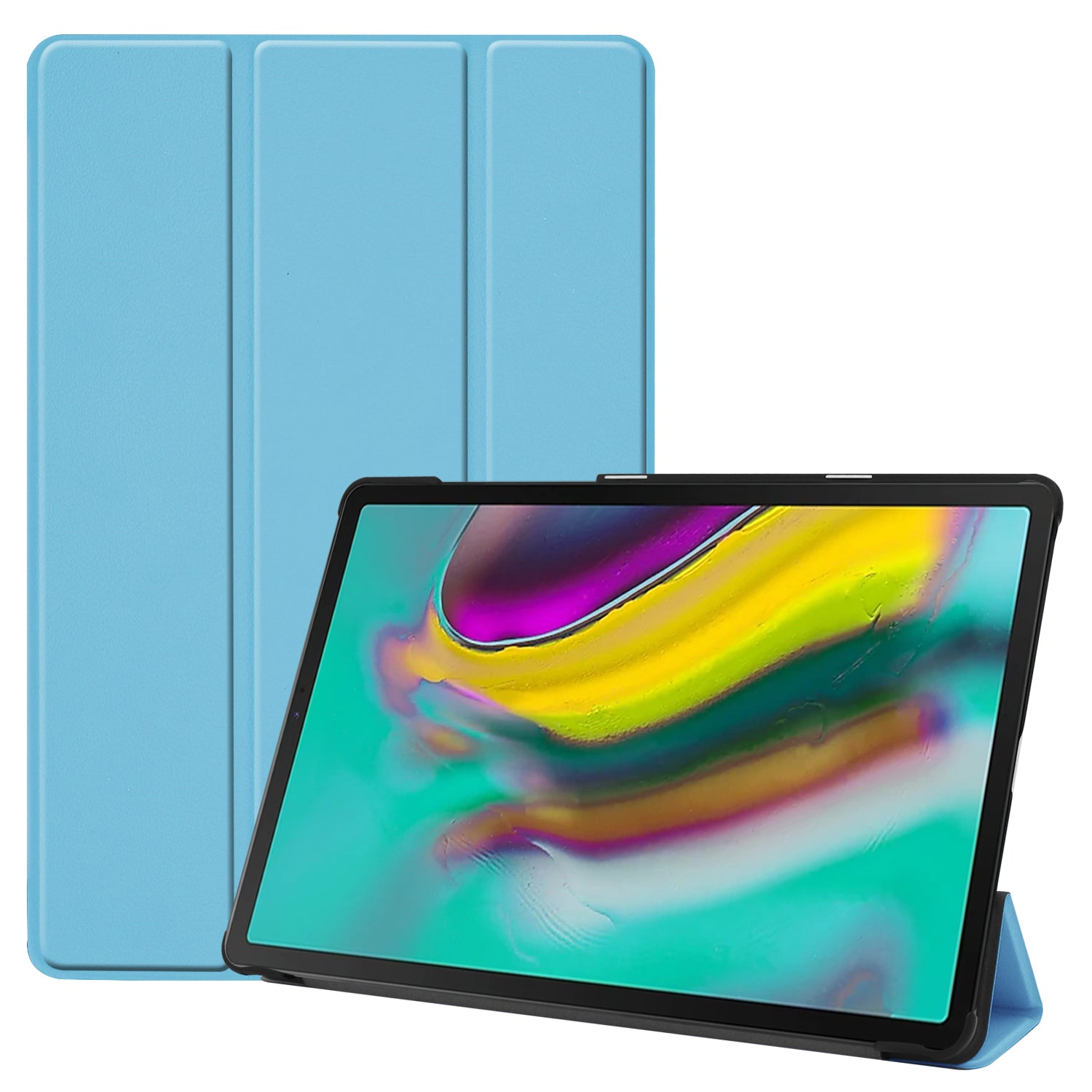 Slim Lightweight Stable Tri-fold Stand Stand PU Leather Protective Full Body Cover for Samsung Galaxy Tab S5e SM-T720 Protective Tablet Cover