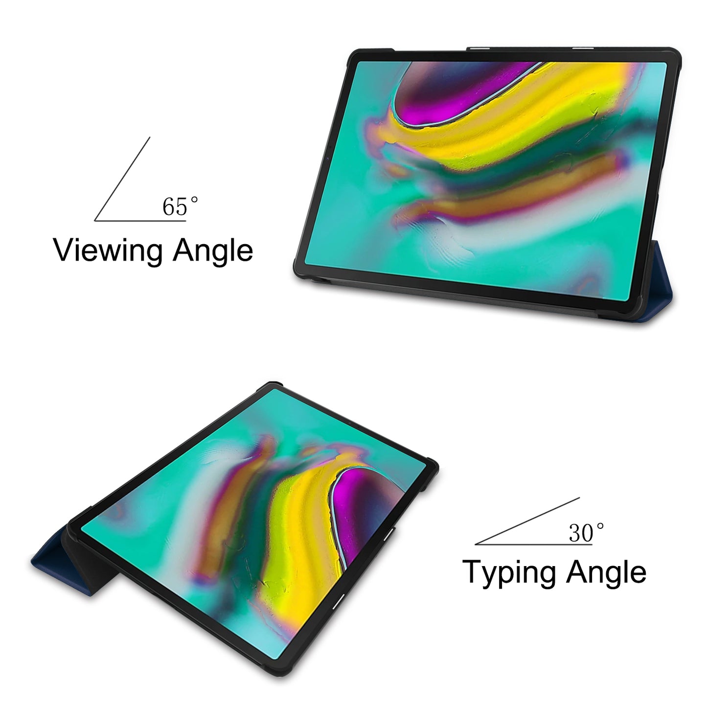 Slim Lightweight Stable Tri-fold Stand Stand PU Leather Protective Full Body Cover for Samsung Galaxy Tab S5e SM-T720 Protective Tablet Cover