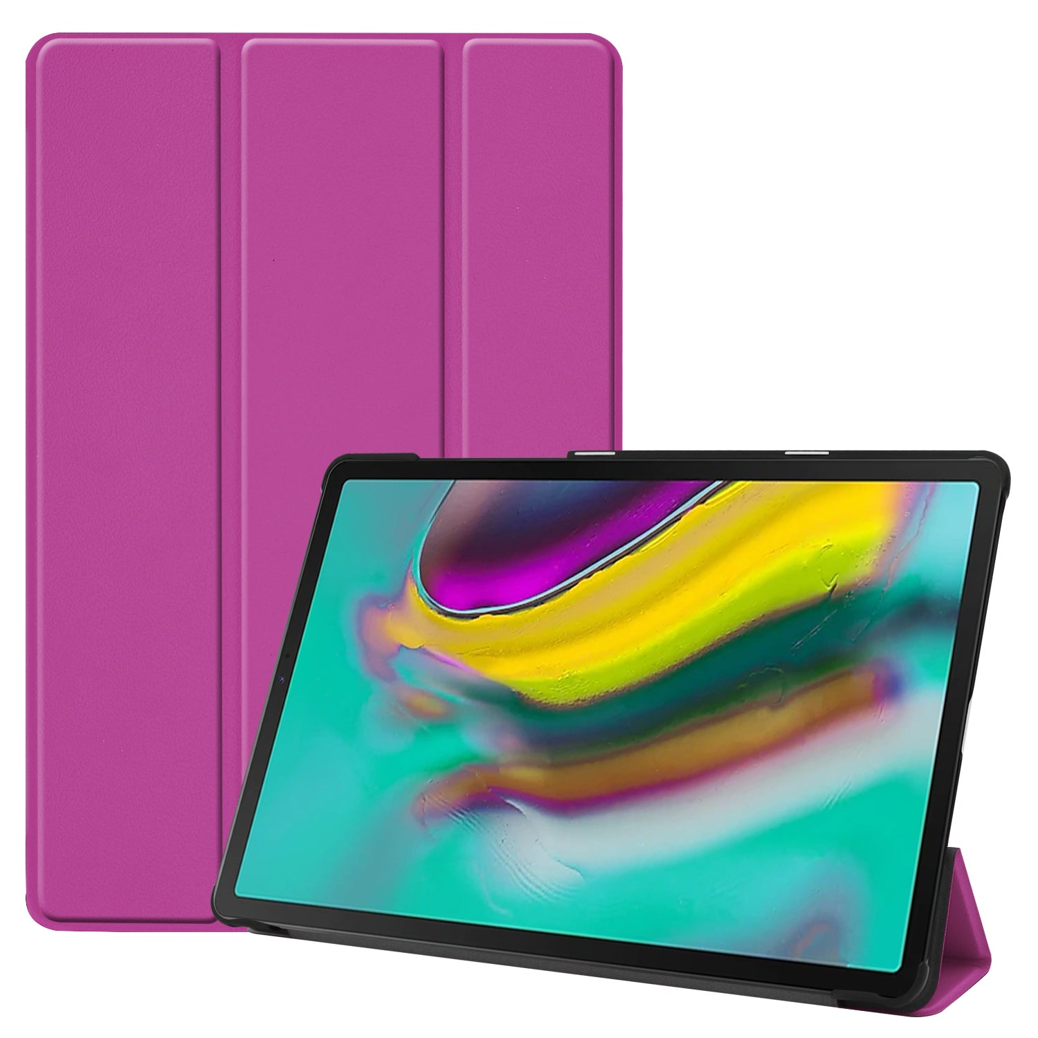Slim Lightweight Stable Tri-fold Stand Stand PU Leather Protective Full Body Cover for Samsung Galaxy Tab S5e SM-T720 Protective Tablet Cover