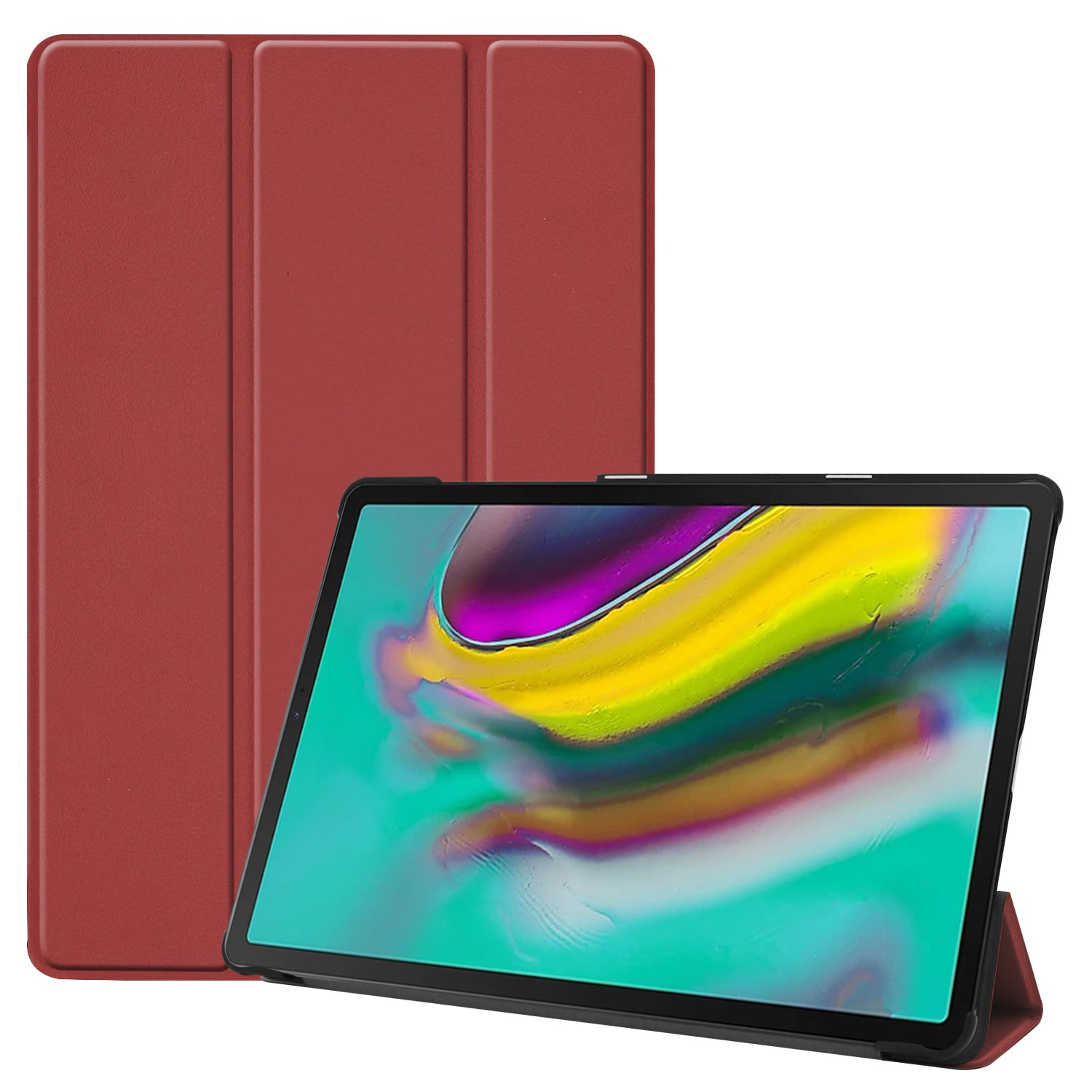 Slim Lightweight Stable Tri-fold Stand Stand PU Leather Protective Full Body Cover for Samsung Galaxy Tab S5e SM-T720 Protective Tablet Cover