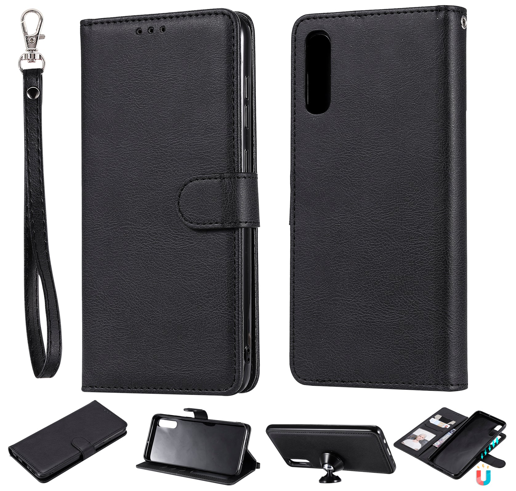Magnetic KT Leather Series-3 Detachable 2-in-1 Wallet Leather Stand Case for Samsung Galaxy A70