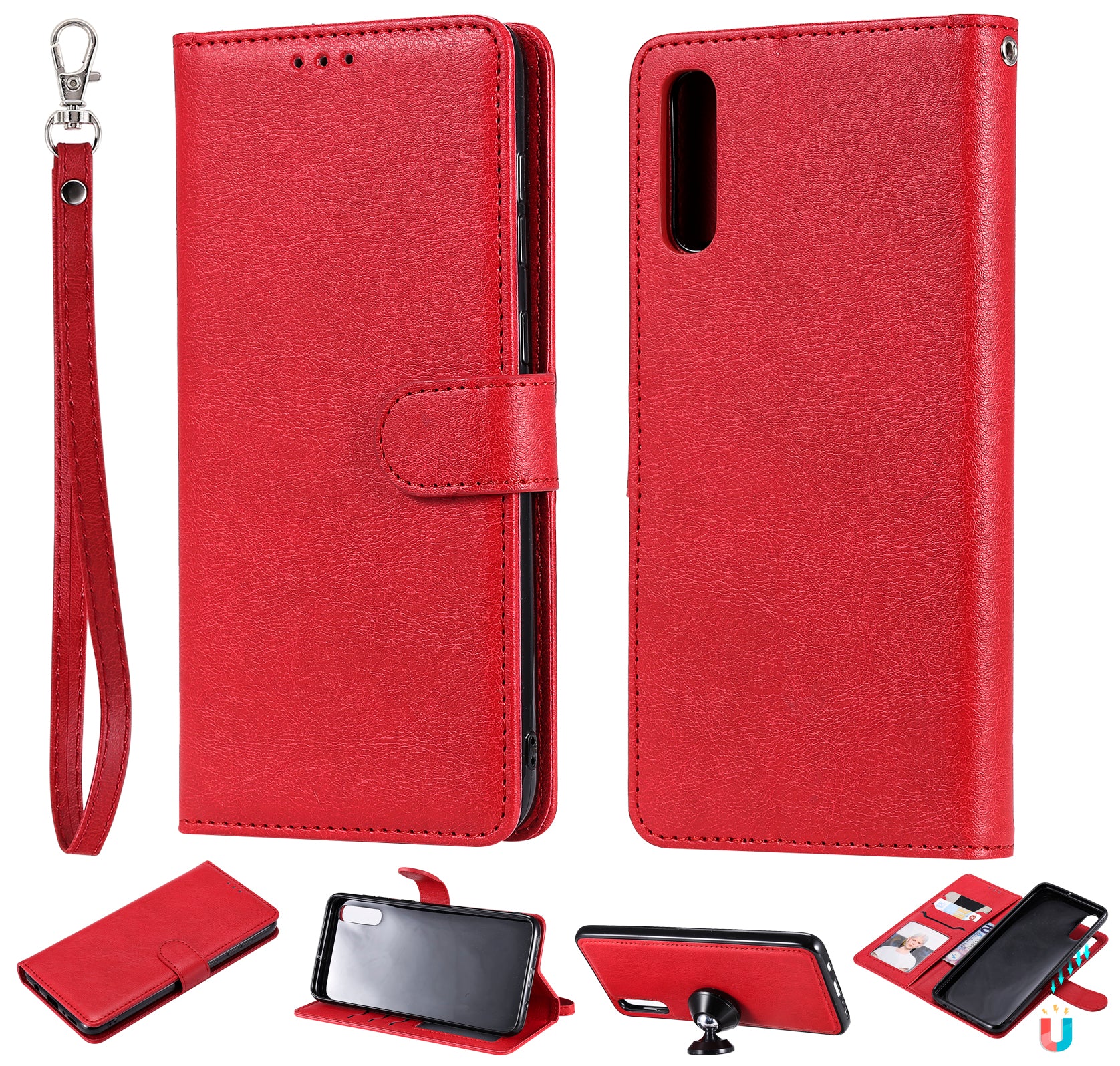Magnetic KT Leather Series-3 Detachable 2-in-1 Wallet Leather Stand Case for Samsung Galaxy A70