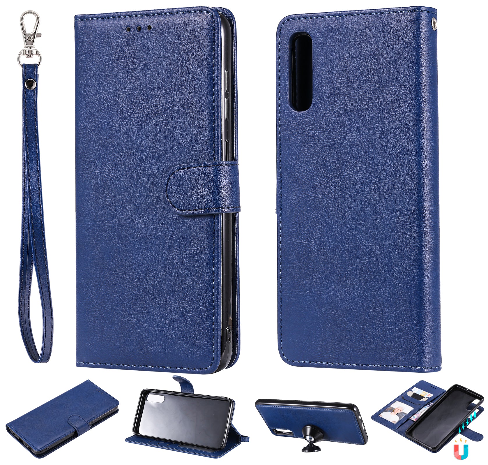 Magnetic KT Leather Series-3 Detachable 2-in-1 Wallet Leather Stand Case for Samsung Galaxy A70