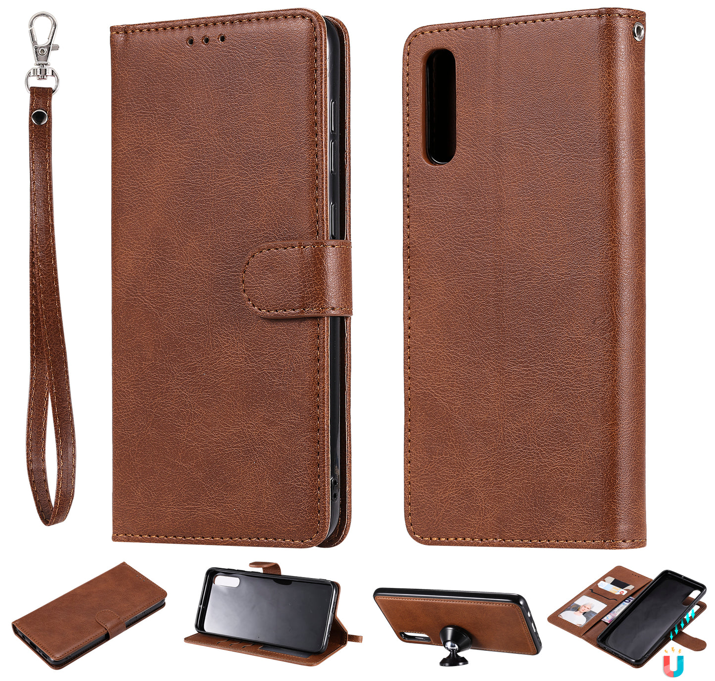 Magnetic KT Leather Series-3 Detachable 2-in-1 Wallet Leather Stand Case for Samsung Galaxy A70